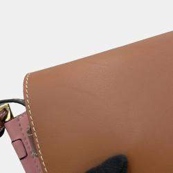 Loewe Brown/Pink Leather Mini Gate Shoulder Bag