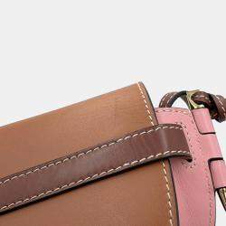 Loewe Brown/Pink Leather Mini Gate Shoulder Bag