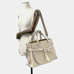 Loewe Gate Top Handle Tote Bag Beige Leather