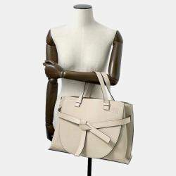 Loewe Gate Top Handle Tote Bag Beige Leather