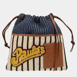 Loewe x Paula's Ibiza Stripled Drawstring Shoulder Bag