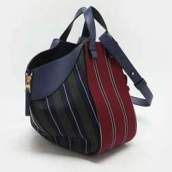 Loewe Multicolor Striped Canvas and Leather Small Hammock Shoulder Bag