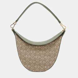 Loewe Avocado green Jacquard Leather Luna One Belt Bag 