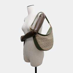Loewe Avocado green Jacquard Leather Luna One Belt Bag 