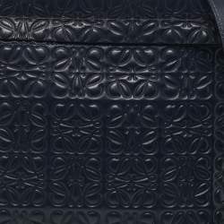Loewe Navy Blue Leather Repeat Anagram T Pouch Crossbody Bag