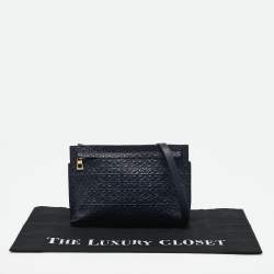 Loewe Navy Blue Leather Repeat Anagram T Pouch Crossbody Bag