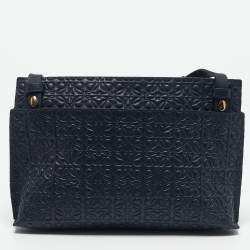 Loewe Navy Blue Leather Repeat Anagram T Pouch Crossbody Bag