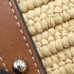 Loewe Brown Small Raffia Elephant Basket Bag