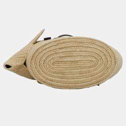 Loewe Brown Small Raffia Elephant Basket Bag