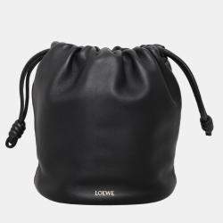 Loewe Black Leather Flamenco Small Bucket Bag