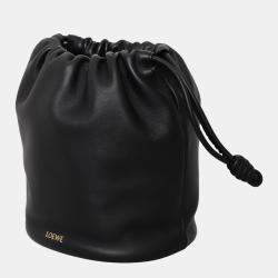 Loewe Black Leather Flamenco Small Bucket Bag