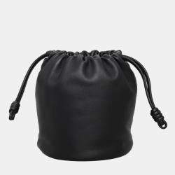 Loewe Black Leather Flamenco Small Bucket Bag