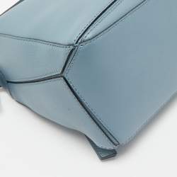 Loewe Light Blue Leather Small Puzzle Shoulder Bag