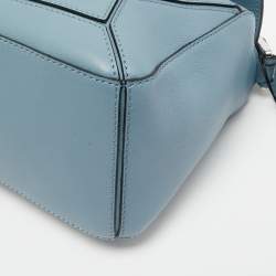 Loewe Light Blue Leather Small Puzzle Shoulder Bag