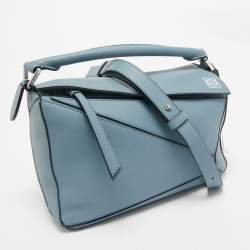 Loewe Light Blue Leather Small Puzzle Shoulder Bag