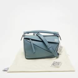 Loewe Light Blue Leather Small Puzzle Shoulder Bag