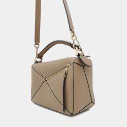 Loewe Puzzle Bag Beige Calf Leather Size Small