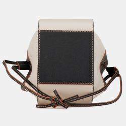Loewe White Mini Leather and Canvas Hammock Bag