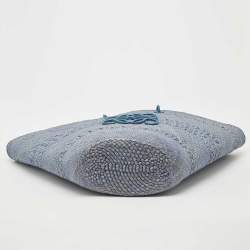 Loewe Blue Raffia and Leather Large Anagram Basket Tote