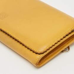 Loewe Yellow Leather Tassel Flap Continental Wallet