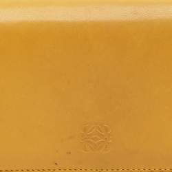 Loewe Yellow Leather Tassel Flap Continental Wallet