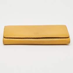 Loewe Yellow Leather Tassel Flap Continental Wallet