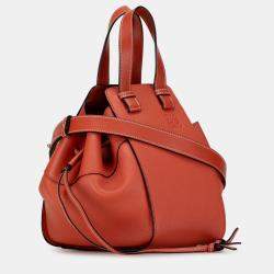 Loewe Orange Small Leather Hammock Satchel