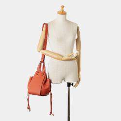 Loewe Orange Small Leather Hammock Satchel