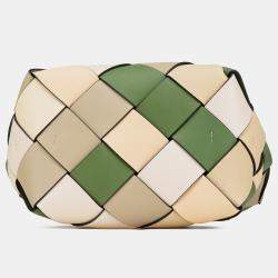 Loewe Beige Brown Small Woven Leather The Surplus Collection Basket Bag