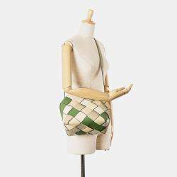 Loewe Beige Brown Small Woven Leather The Surplus Collection Basket Bag