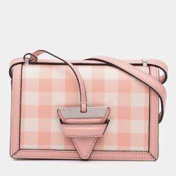 Loewe Pink Small Leather Gingham Barcelona Crossbody Shoulder Bag