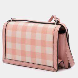Loewe Pink Small Leather Gingham Barcelona Crossbody Shoulder Bag