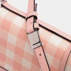 Loewe Pink Small Leather Gingham Barcelona Crossbody Shoulder Bag