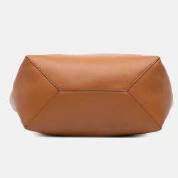 Loewe Brown Medium Shiny Calfskin Puzzle Fold Tote