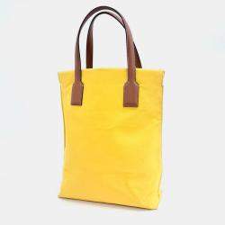 Loewe Brown Yellow Canvas and Leather Loewe Brown Yellow Fabric tote bag