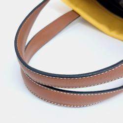 Loewe Brown Yellow Canvas and Leather Loewe Brown Yellow Fabric tote bag