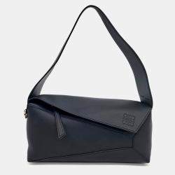 Loewe Black Leather Puzzle Hobo Bag