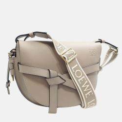 Loewe Shoulder Bag Gate Dual Small Sand Beige Soft Calf Jacquard Leather