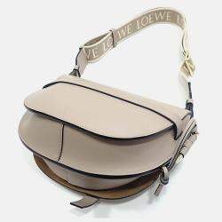 Loewe Shoulder Bag Gate Dual Small Sand Beige Soft Calf Jacquard Leather