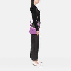 Loewe Purple Shiny Calfskin Paseo Satchel