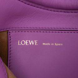 Loewe Purple Shiny Calfskin Paseo Satchel