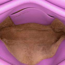 Loewe Purple Shiny Calfskin Paseo Satchel