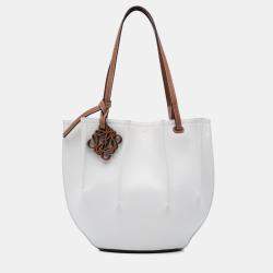 Loewe White Paulas Ibiza Denim Shell Basket Tote
