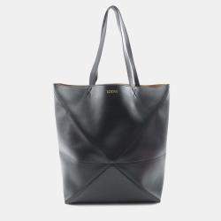 Loewe Black Large Calfskin Puzzle Fold Tote
