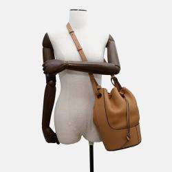 Loewe Balloon 2Way Handbag Brown Leather Size Medium