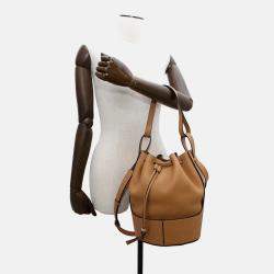 Loewe Balloon 2Way Handbag Brown Leather Size Medium