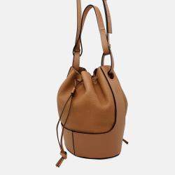 Loewe Balloon 2Way Handbag Brown Leather Size Medium
