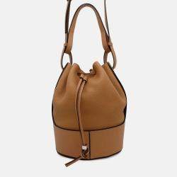 Loewe Balloon 2Way Handbag Brown Leather Size Medium