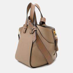 Loewe Hammock Compact Beige/Brown Leather Hand Bag