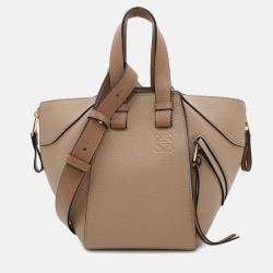 Loewe Hammock Compact Beige/Brown Leather Hand Bag